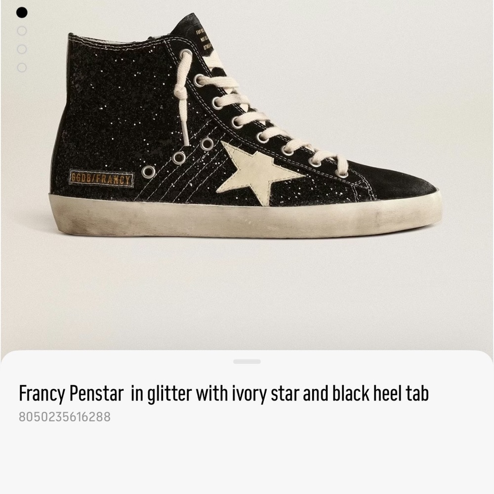 Golden Goose Black Glitter Francy Penstar Sneakers